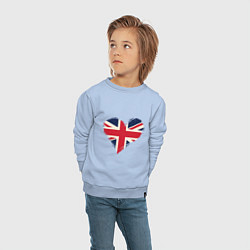Свитшот хлопковый детский Сердце - Британия, цвет: мягкое небо — фото 2