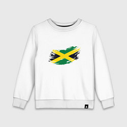 Свитшот хлопковый детский Jamaica Flag, цвет: белый