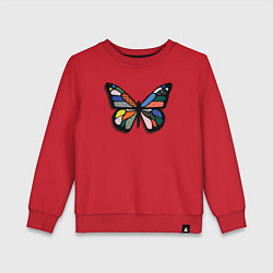Свитшот хлопковый детский Графичная бабочка, цвет: красный