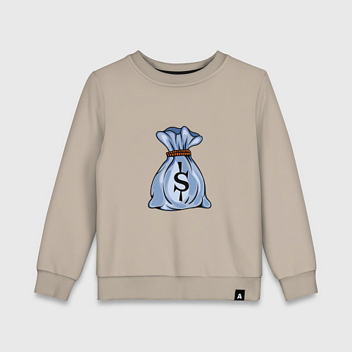 Детский свитшот Мешок с долларами / Миндальный – фото 1