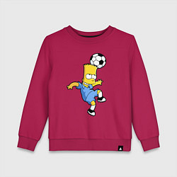 Свитшот хлопковый детский Барт Симпсон - игра головой!, цвет: маджента