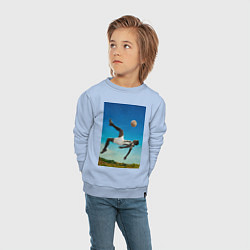 Свитшот хлопковый детский Удар Пеле, цвет: мягкое небо — фото 2