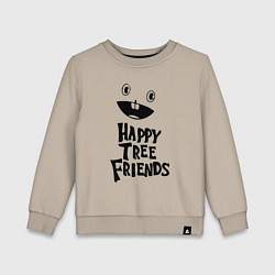 Свитшот хлопковый детский Happy Three Friends - LOGO, цвет: миндальный