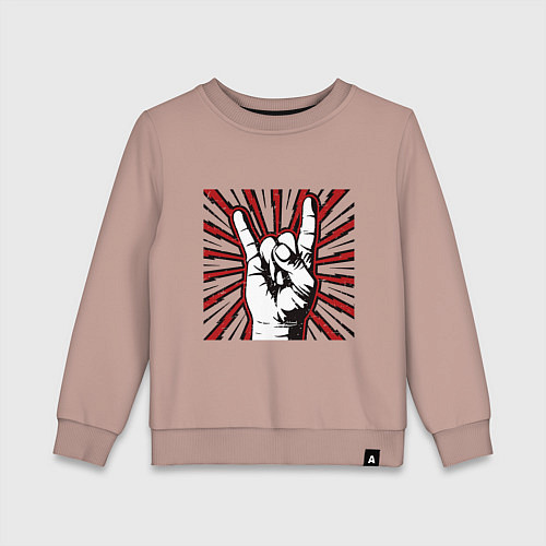 Детский свитшот Rock goat sign / Пыльно-розовый – фото 1