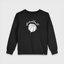 Свитшот хлопковый детский Streetball lettering, цвет: черный