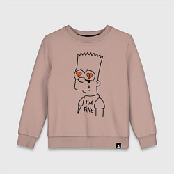 Детский свитшот Im fine - Bart Simpson