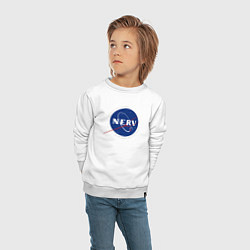 Свитшот хлопковый детский NASA NERV, цвет: белый — фото 2