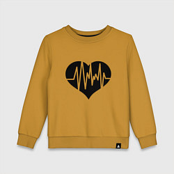 Свитшот хлопковый детский Кардиограмма сердца, цвет: горчичный