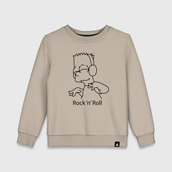 Свитшот хлопковый детский Bart Simpson - Rock n Roll, цвет: миндальный