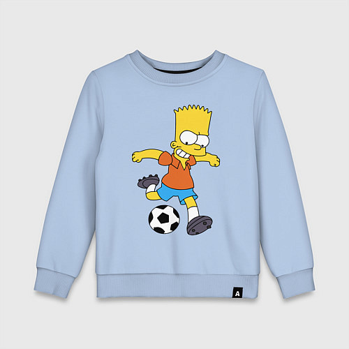 Детский свитшот Барт Симпсон бьёт по футбольному мячу / Мягкое небо – фото 1