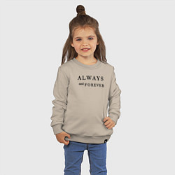Свитшот хлопковый детский Always and forever, цвет: миндальный — фото 2