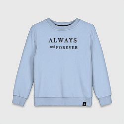 Свитшот хлопковый детский Always and forever, цвет: мягкое небо