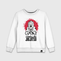 Свитшот хлопковый детский Jiu Jitsu red sun Brazil, цвет: белый