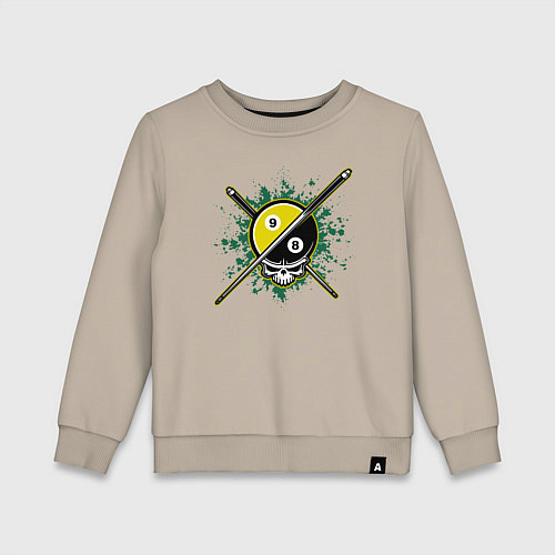 Детский свитшот Шар кий и череп / Миндальный – фото 1