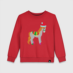 Свитшот хлопковый детский Праздничная лошадкa, цвет: красный