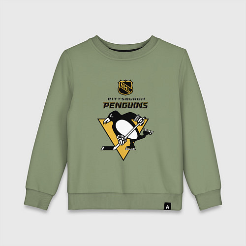 Детский свитшот Питтсбург Пингвинз НХЛ логотип / Авокадо – фото 1