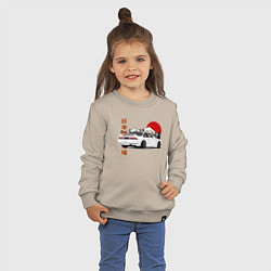 Свитшот хлопковый детский Nissan Silvia S14 Sr20 Japan Car, цвет: миндальный — фото 2