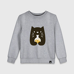 Свитшот хлопковый детский Котик - Химик, цвет: меланж