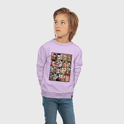 Свитшот хлопковый детский Такой разный Луффи - One Piece, цвет: лаванда — фото 2