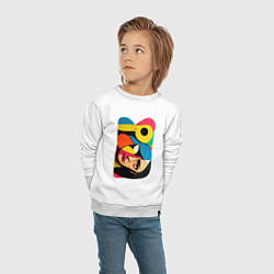 Свитшот хлопковый детский Поп-арт в стиле Пабло Пикассо, цвет: белый — фото 2