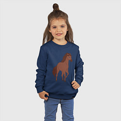 Свитшот хлопковый детский Лошадка мустанг, цвет: тёмно-синий — фото 2