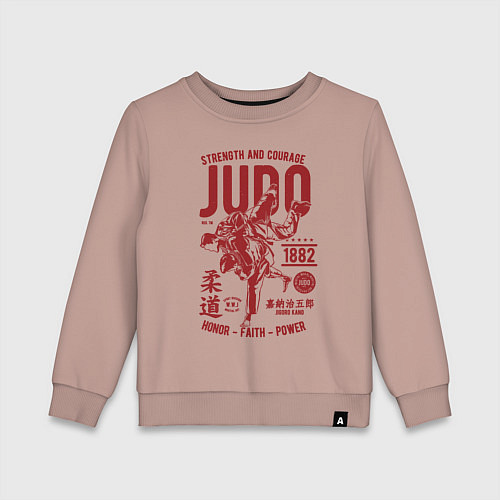 Детский свитшот Дзюдо единоборства / Пыльно-розовый – фото 1