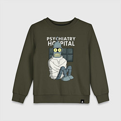 Свитшот хлопковый детский Bender - hospital, цвет: хаки