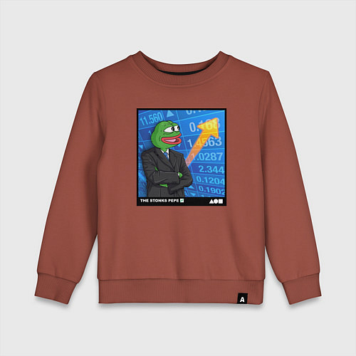Детский свитшот Pepe Stonks / Кирпичный – фото 1