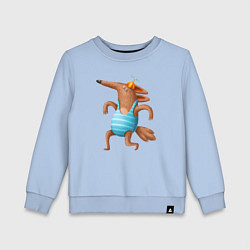 Детский свитшот Волк в голубом плавательном костюме