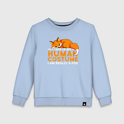 Свитшот хлопковый детский Это мой костюм человека - на самом деле я лиса, цвет: мягкое небо