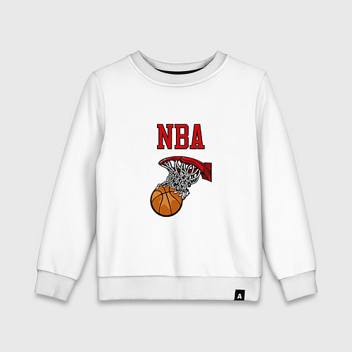 Детский свитшот Basketball - NBA logo / Белый – фото 1