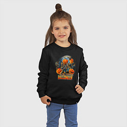 Свитшот хлопковый детский Тыква с косой - хэллоуин, цвет: черный — фото 2