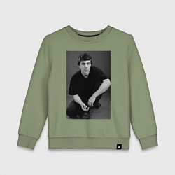 Свитшот хлопковый детский Актёр Сергей Бодров-младший, цвет: авокадо