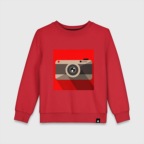Детский свитшот Фотоаппарат flat / Красный – фото 1