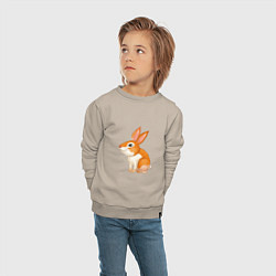 Свитшот хлопковый детский Рыжий кролик, цвет: миндальный — фото 2