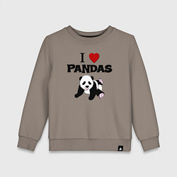 Детский свитшот I love Panda - люблю панд