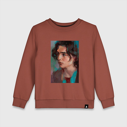 Детский свитшот Timothee Chalamet fan art / Кирпичный – фото 1