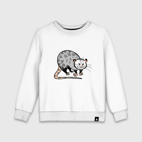 Детский свитшот Удивлённый опоссум / Белый – фото 1