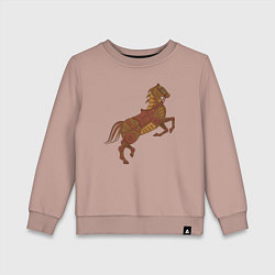 Свитшот хлопковый детский Стимпанк-лошадь, цвет: пыльно-розовый
