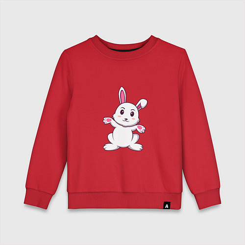 Детский свитшот Кролик - Приветики / Красный – фото 1
