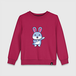 Свитшот хлопковый детский Bunny Dab, цвет: маджента