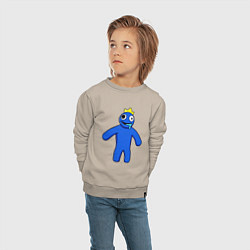 Свитшот хлопковый детский Синий из Роблокс, цвет: миндальный — фото 2