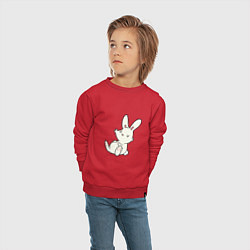 Свитшот хлопковый детский Сытый кролик, цвет: красный — фото 2