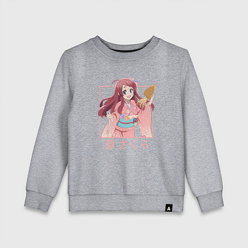 Детский свитшот Сакура Минамото - Зомбилэнд Сага Месть / Меланж – фото 1