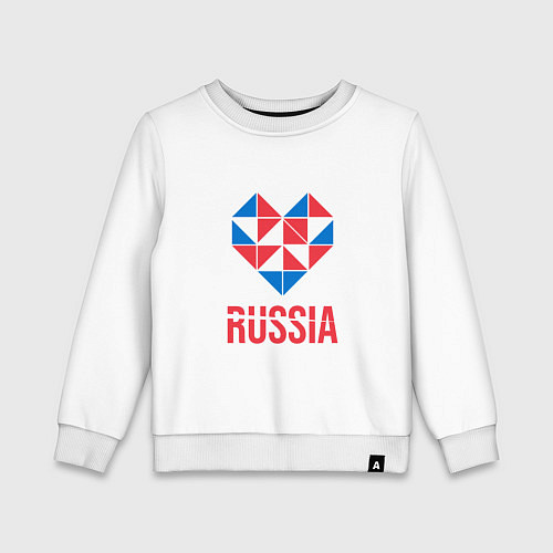 Детский свитшот Россия в моём сердце / Белый – фото 1