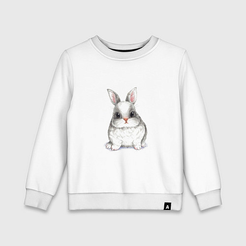 Детский свитшот Милый белый кролик / Белый – фото 1