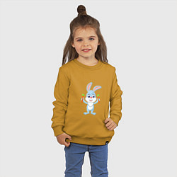 Свитшот хлопковый детский Кролик с морковками, цвет: горчичный — фото 2