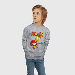 Свитшот хлопковый детский AC DC Барт Симпсон, цвет: меланж — фото 2
