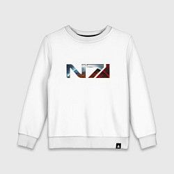 Свитшот хлопковый детский Mass Effect N7 -Shooter, цвет: белый