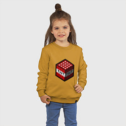 Свитшот хлопковый детский TNT - Блок - Майнкрафт, цвет: горчичный — фото 2